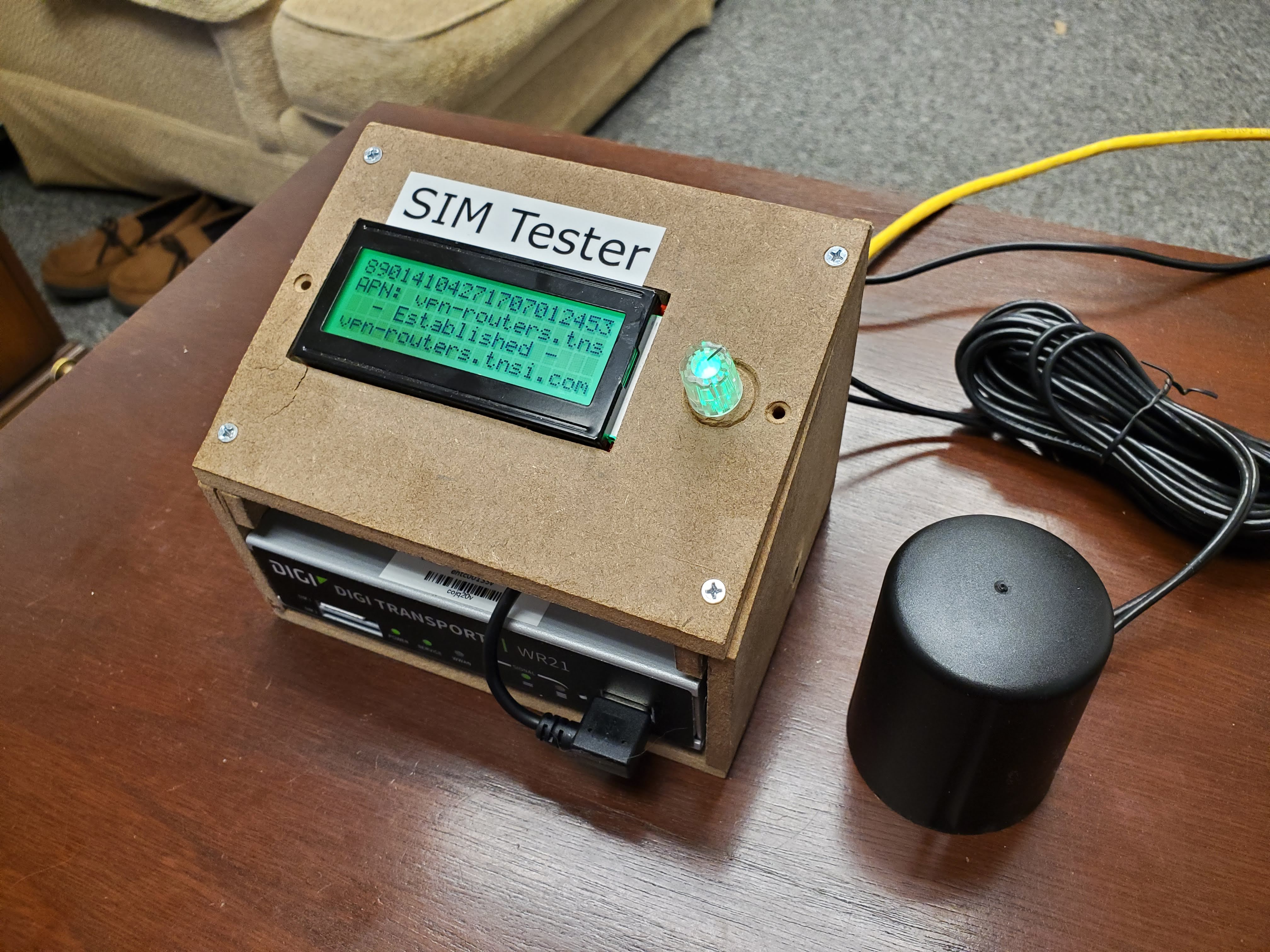 Digi WR21 SIM tester with LCD and rotary encoder