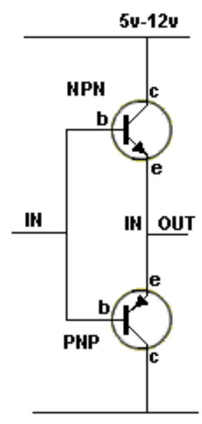 Generic NPN/PNP totem-pole (push-pull) output driver